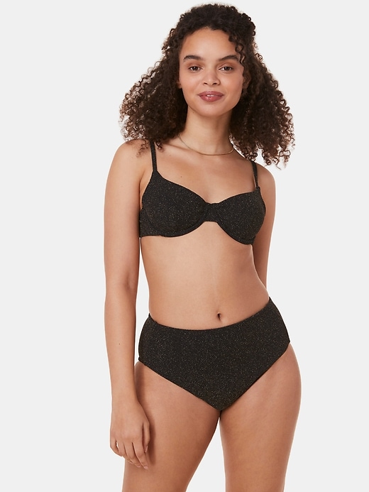 1 of 8 showing, with the color BLACK of product Andie High Rise Bikini Bottom