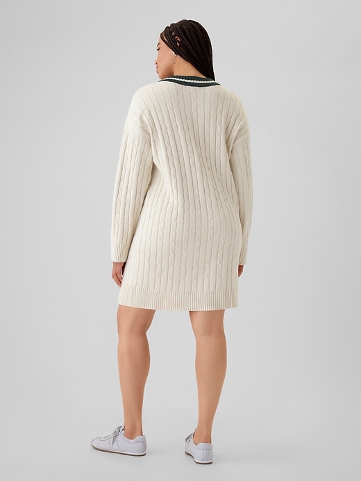 CashSoft Varsity Cable-Knit Mini Sweater Dress | Gap