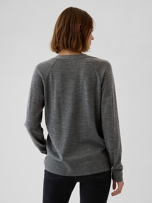 2 of 8 showing, with the color charcoal grey of product Merino Cardigan