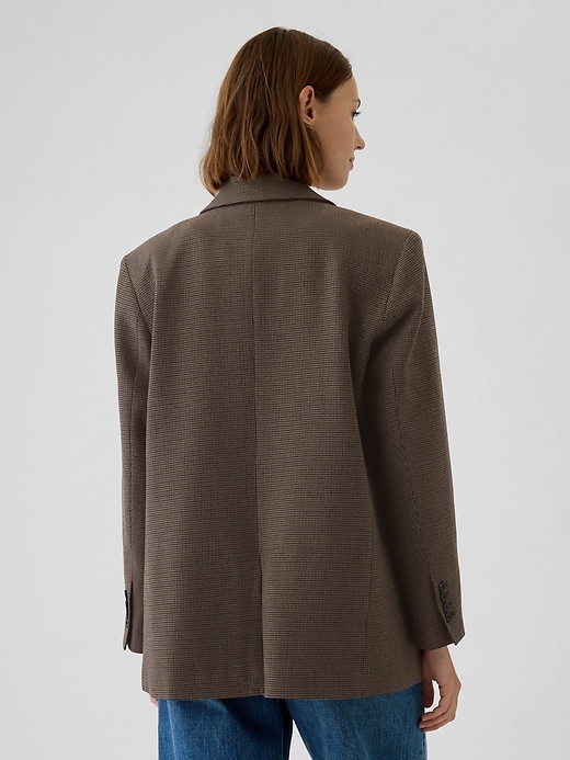 2 of 8 showing, with the color brown plaid of product Relaxed Plaid Blazer