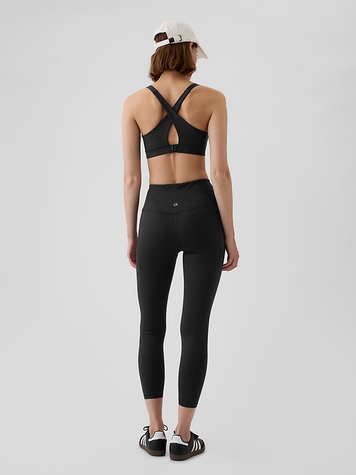 2 of 8 showing, with the color true black of product GapFit Power High Impact Racerback Sports Bra
