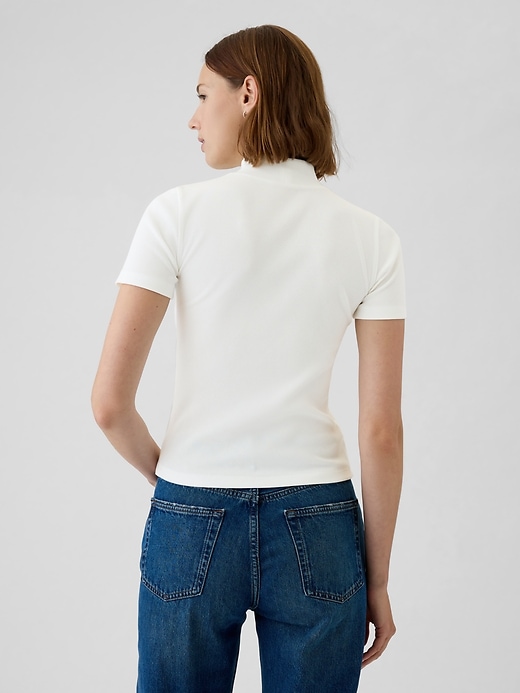 2 of 8 showing, with the color New off white of product Modern Rib Mockneck T-Shirt
