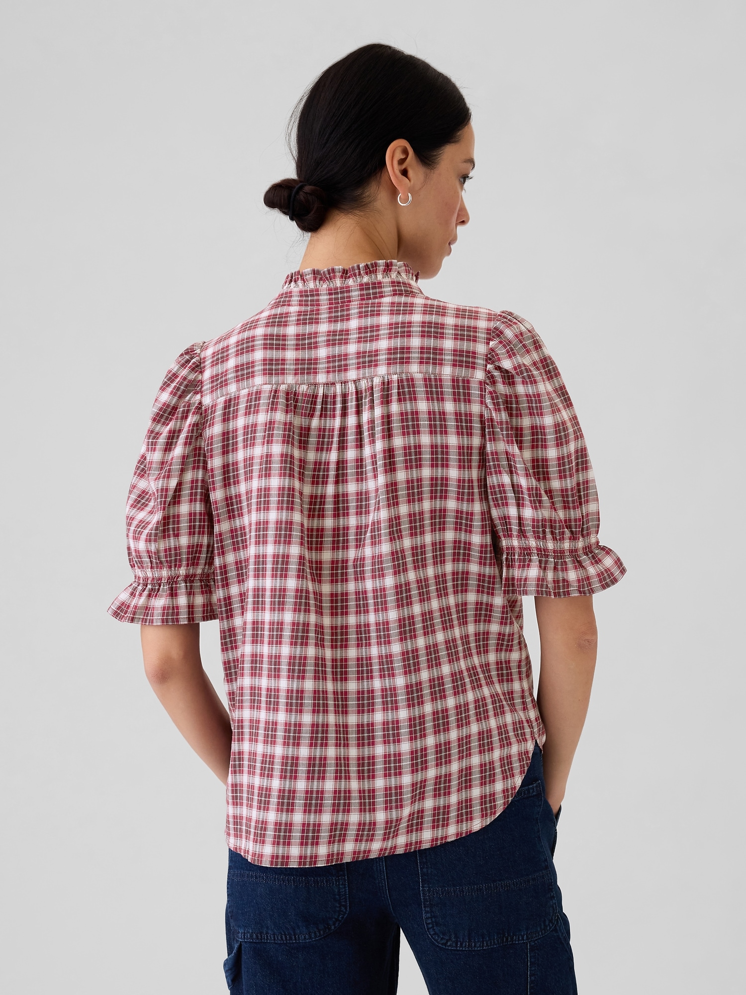 Crinkle Gauze Puff Sleeve Shirt | Gap
