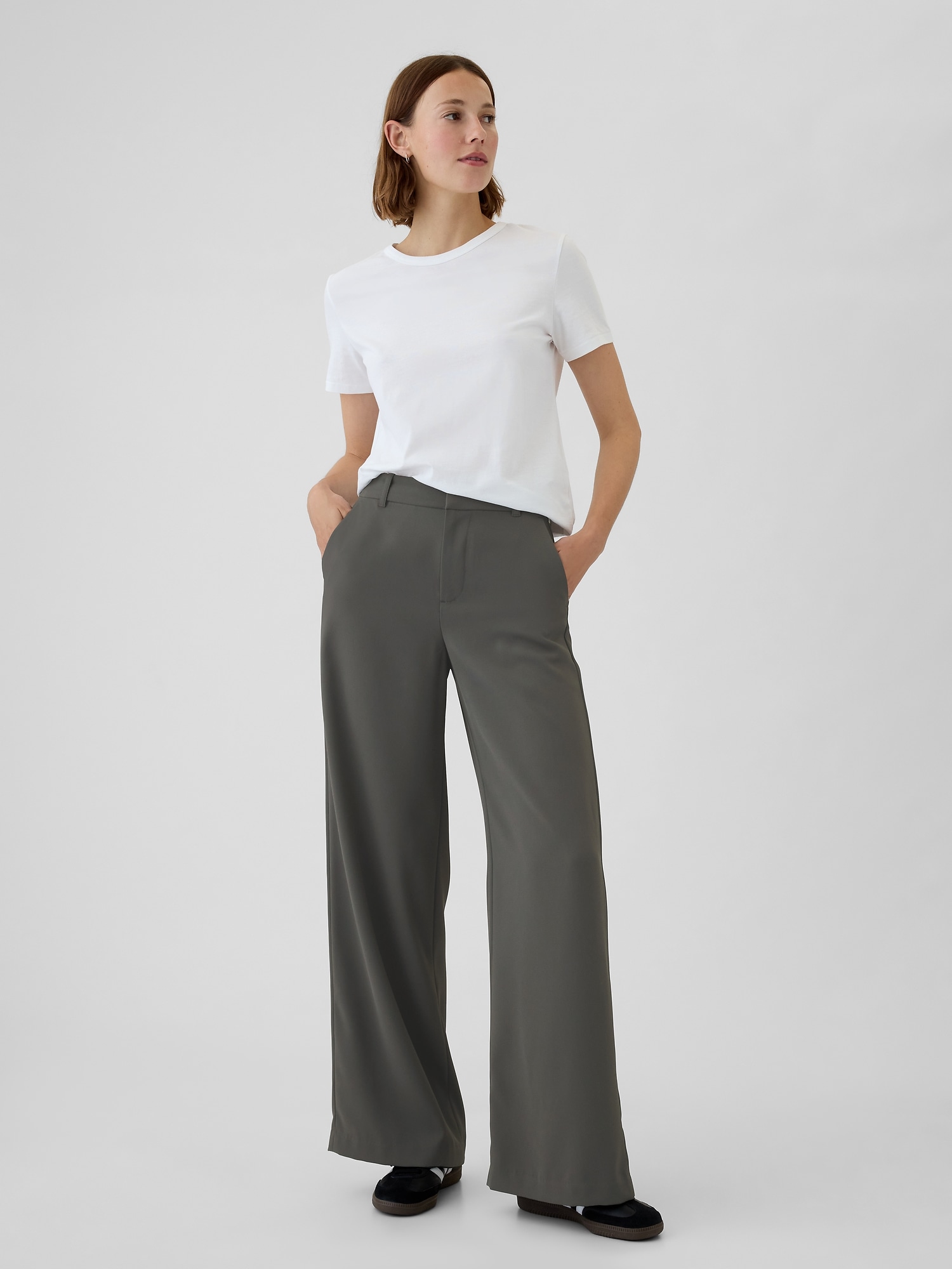 Gap 365 High Rise Trousers In Soft Black