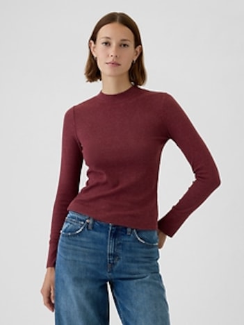 Essential Rib Mockneck T-Shirt