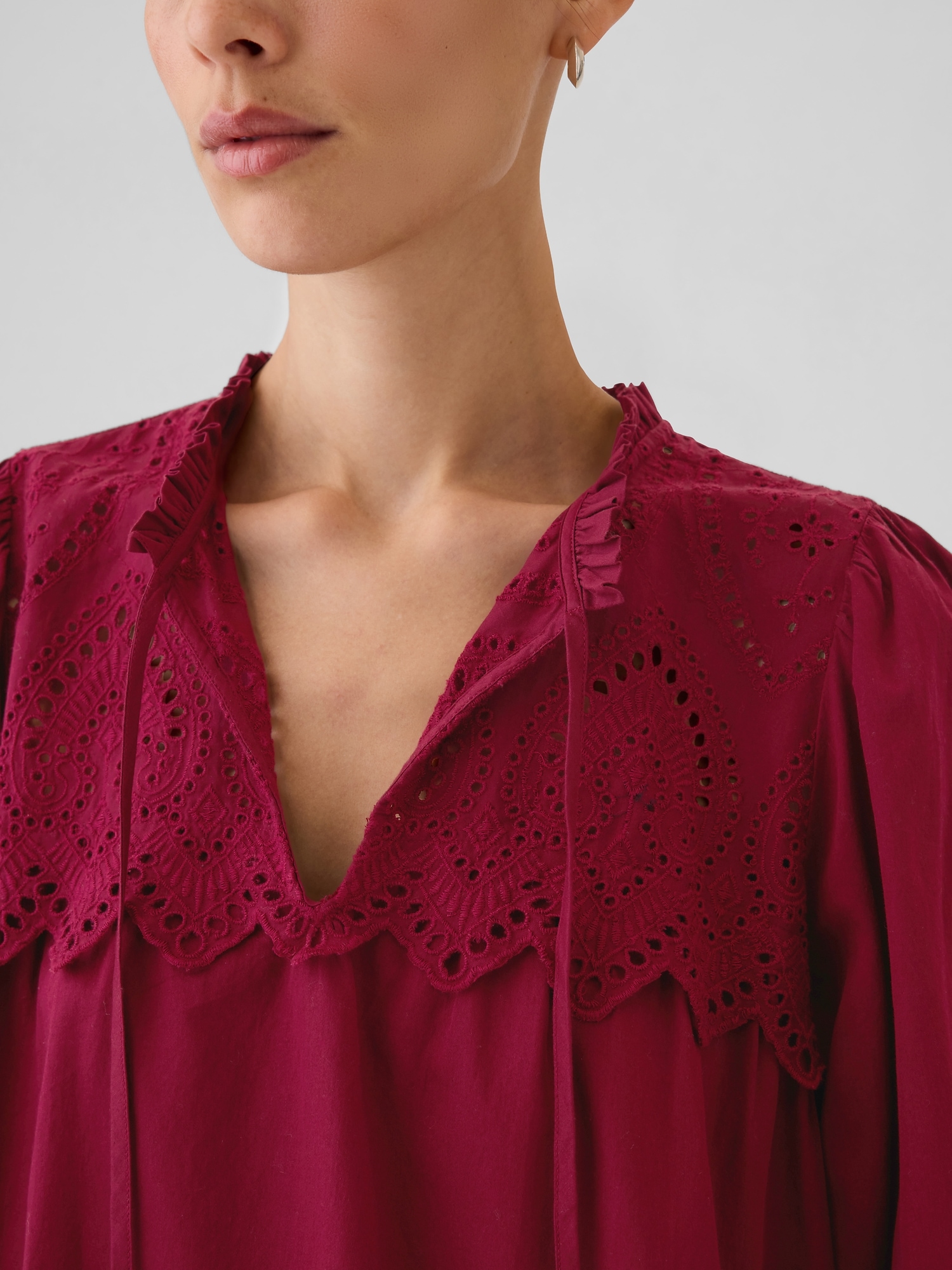 Women s Eyelet Mini Dress by Gap Red Delicious Size XXS