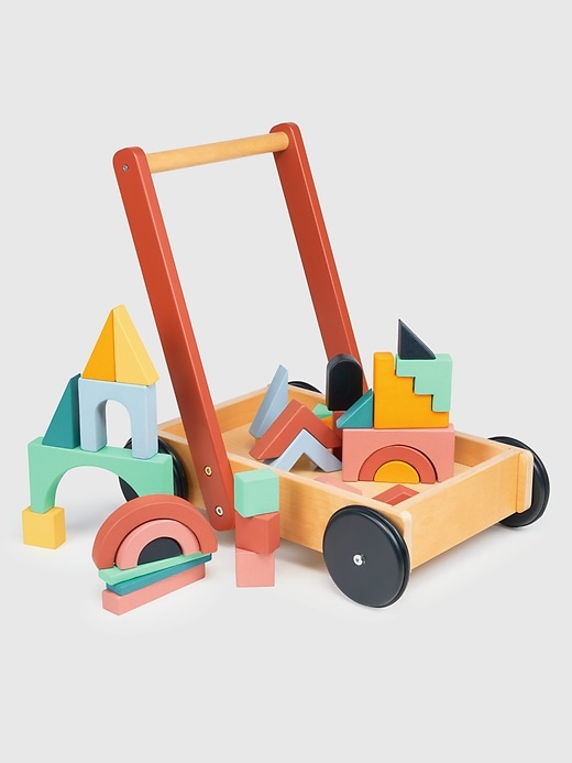 1 of 8 showing, with the color Multi of product Bambino Block Toddler Trolley Toy