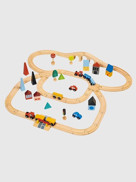 2 of 8 showing, with the color Multi of product Toddlerville Express Town and Train Toy Set