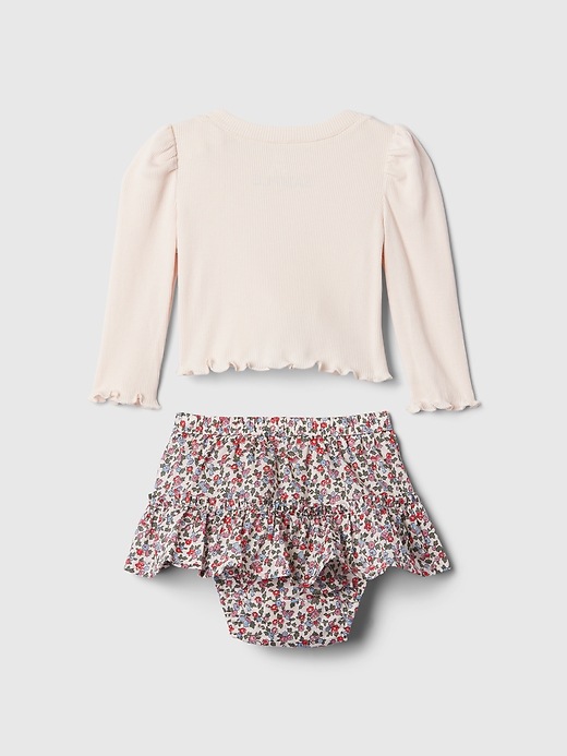 2 of 8 showing, with the color barely pink of product Baby Skort Outfit Set