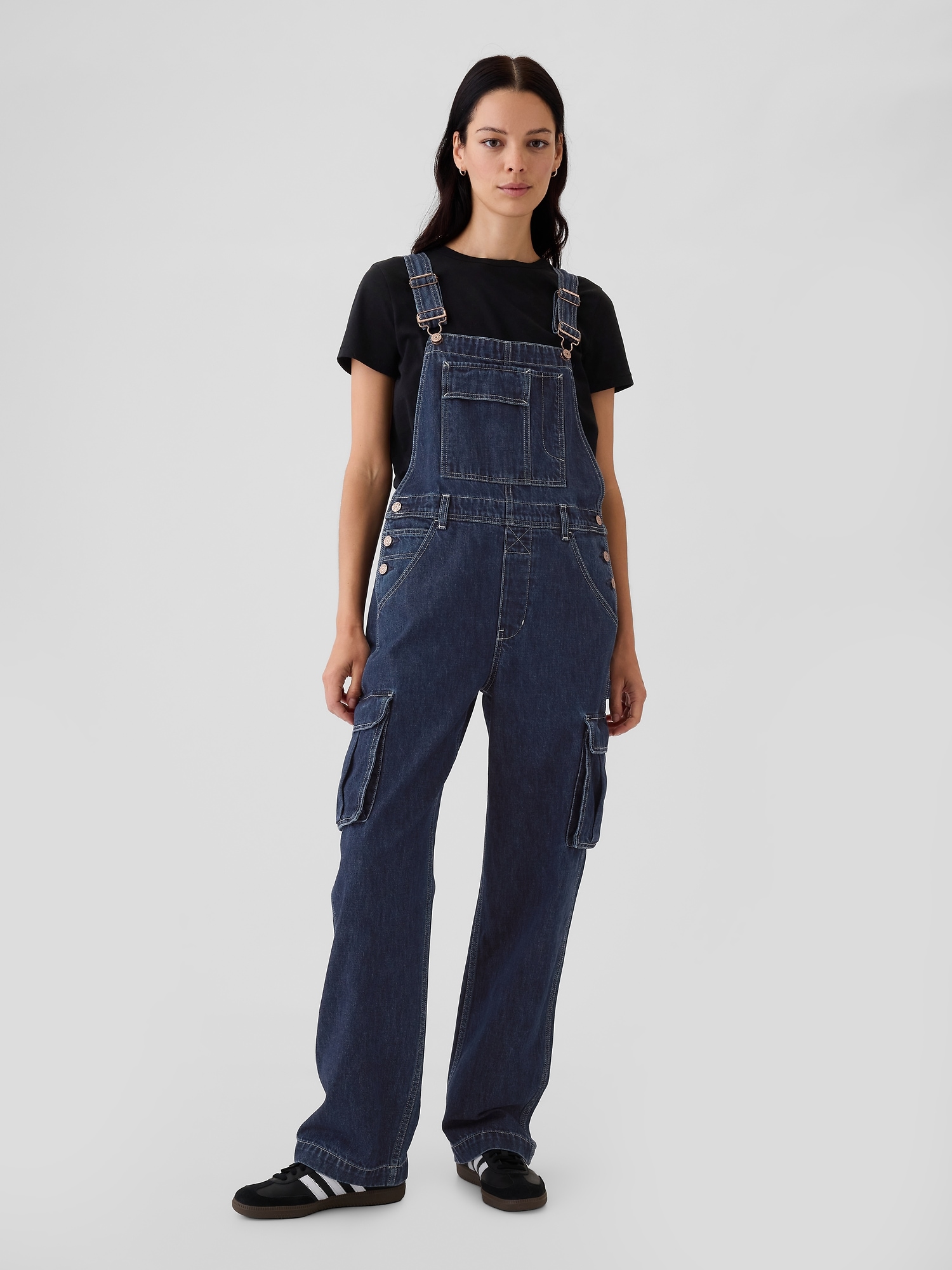 Женские комбинезоны Gap Relaxed Denim Cargo Overalls