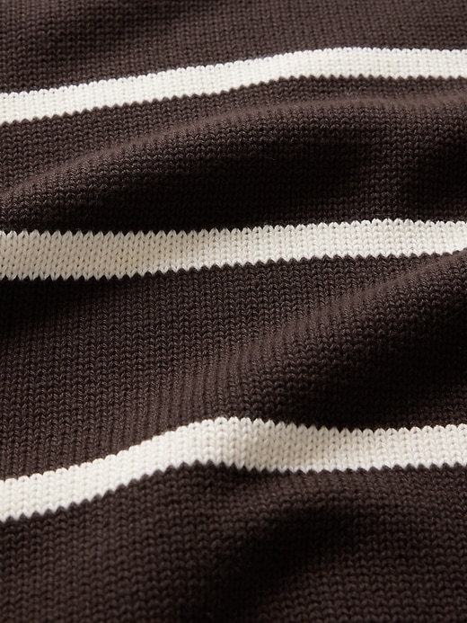 Image number 4 showing, 100% Cotton Oversized Split-Hem Mockneck Sweater