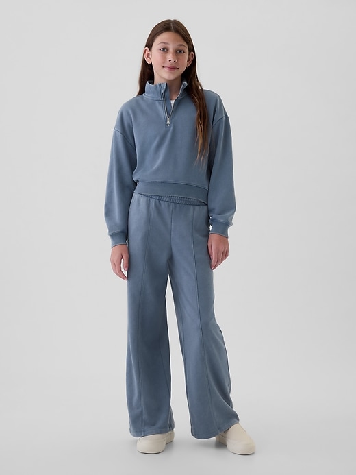 1 of 8 showing, with the color bainbridge blue of product Kids VintageSoft Wide-Leg Sweatpants