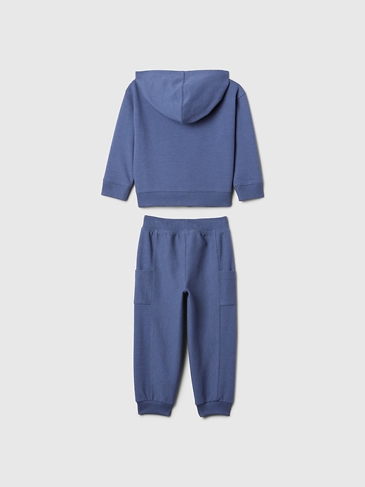 2 of 8 showing, with the color bente blue of product Baby & Toddler Relaxed Textured Sweat Set
