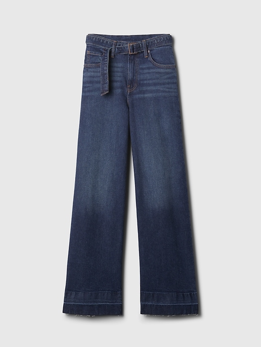 Image number 7 showing, High Rise Stride Belted Wide-Leg Jeans