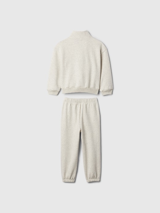 2 of 8 showing, with the color light grey heather of product Baby & Toddler Logo Sweat Set