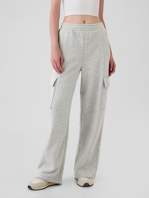2 of 8 showing, with the color Light heather grey of product VintageSoft Cargo Sweatpants