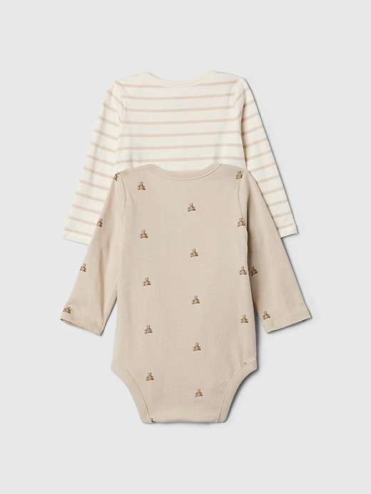 2 of 8 showing, with the color bedrock beige of product Baby First Favorites Bodysuit (2-Pack)