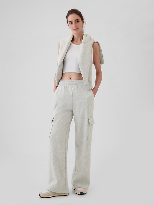 1 of 8 showing, with the color Light heather grey of product VintageSoft Cargo Sweatpants
