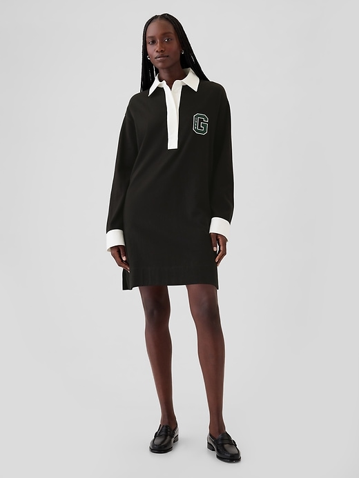 1 of 8 showing, with the color black logo of product Polo Mini Dress