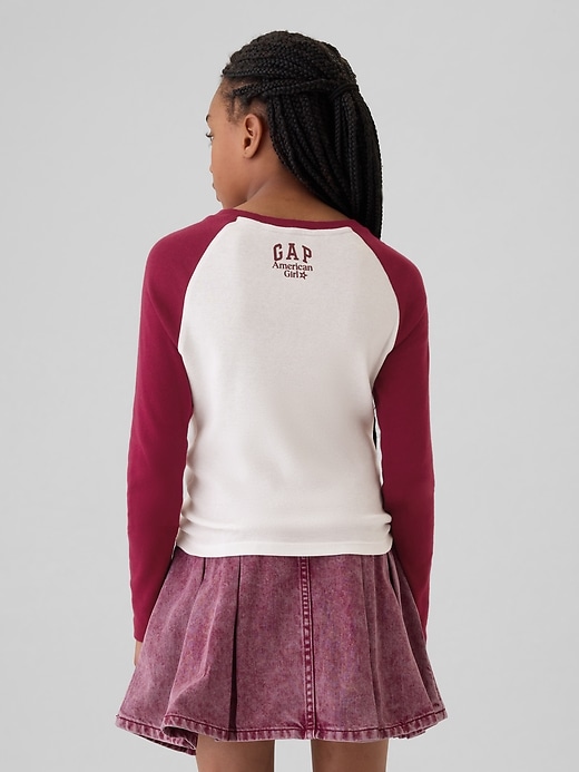 2 of 8 showing, with the color beet red of product Gap × American Girl Kids Raglan T-Shirt