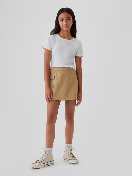 1 of 8 showing, with the color brown mojave of product Kids Utility Wrap Skort
