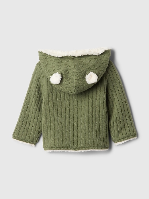 2 of 8 showing, with the color walden green of product Baby CashSoft Cozy Bear Cardigan
