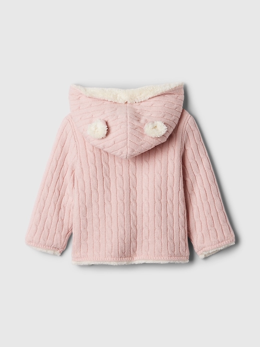 2 of 8 showing, with the color Primitive pink of product Baby CashSoft Cozy Bear Cardigan