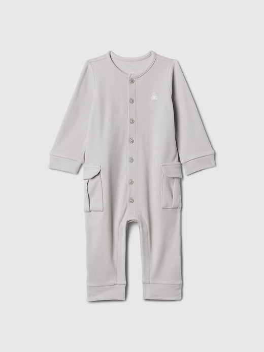 1 of 8 showing, with the color Grey heather of product Baby Soft Brushed One-Piece