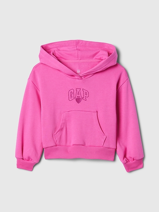 1 of 8 showing, with the color happy pink of product Baby & Toddler Vintage Soft Logo Hoodie