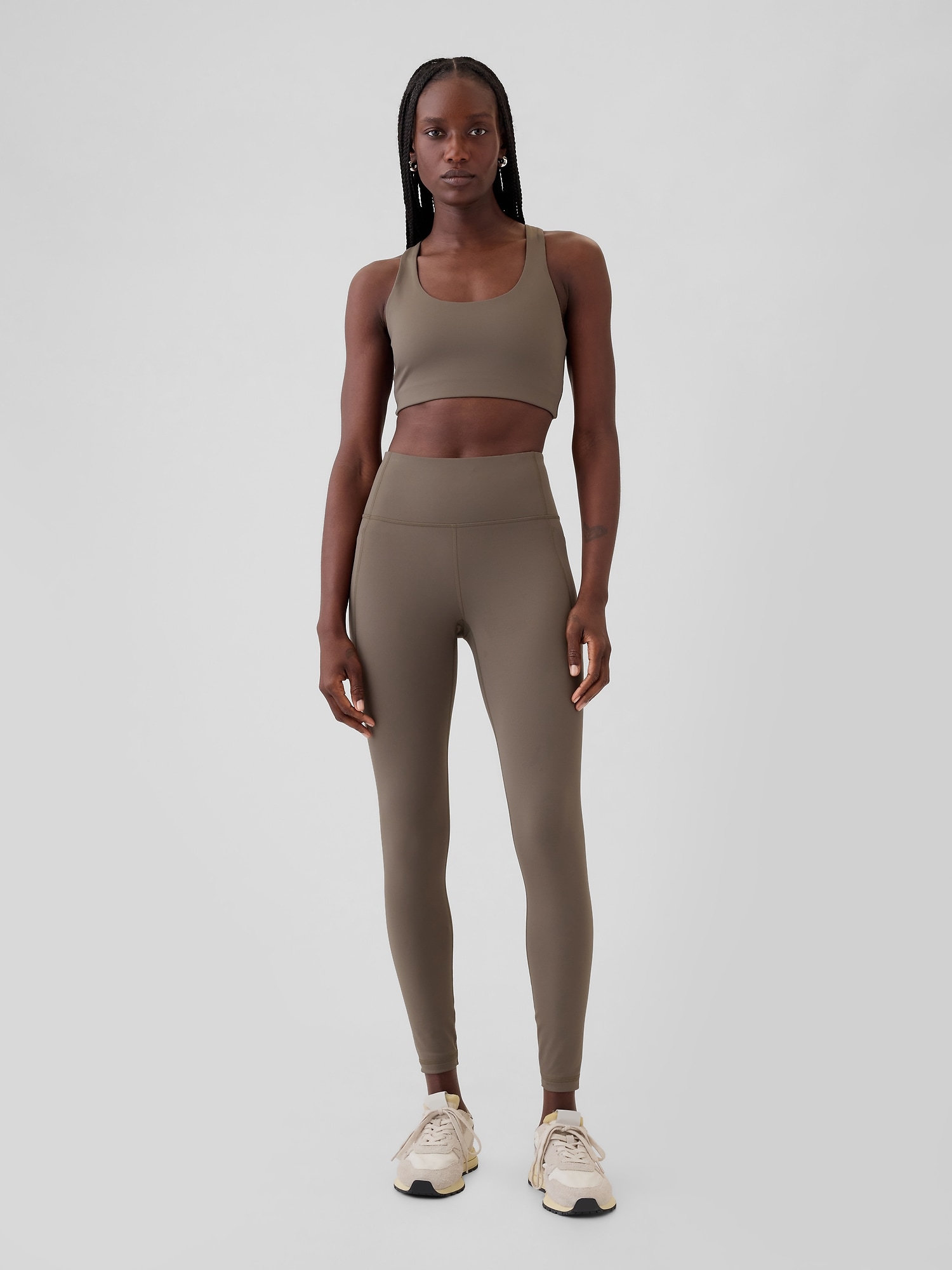 GapFit High Rise Power Full Length Leggings - Brown