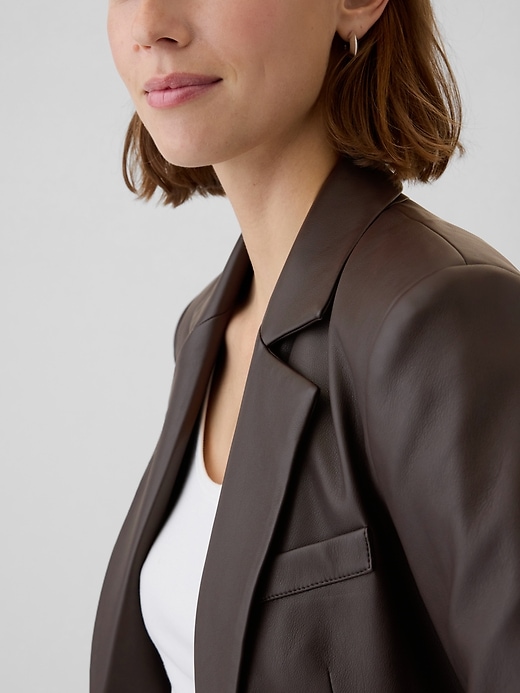 Image number 4 showing, Vegan Leather Blazer