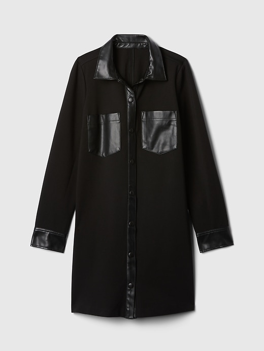 Vegan Leather Shift Mini Dress | Gap
