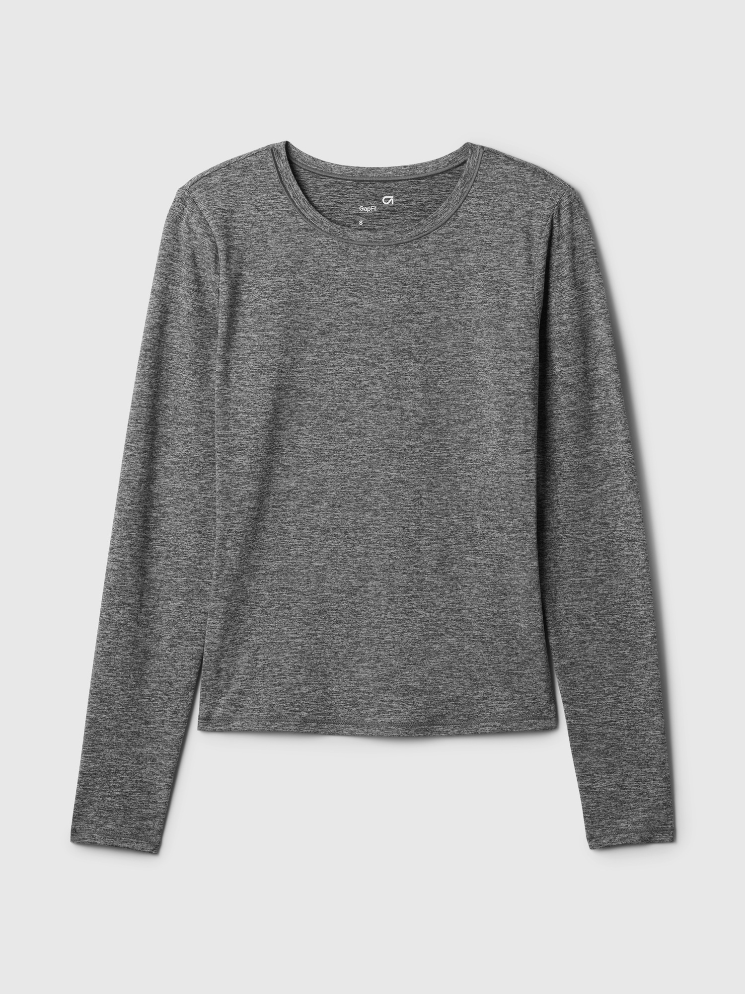 Женская футболка Gap GapFit Smooth, цвет: Меланжевый серый — фото 5