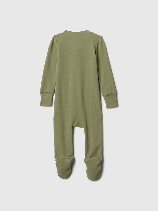 2 of 8 showing, with the color walden green of product Baby First Favorites Waffle One-Piece