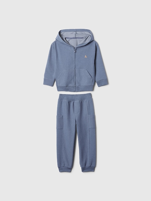 1 of 8 showing, with the color bente blue of product Baby & Toddler Relaxed Textured Sweat Set