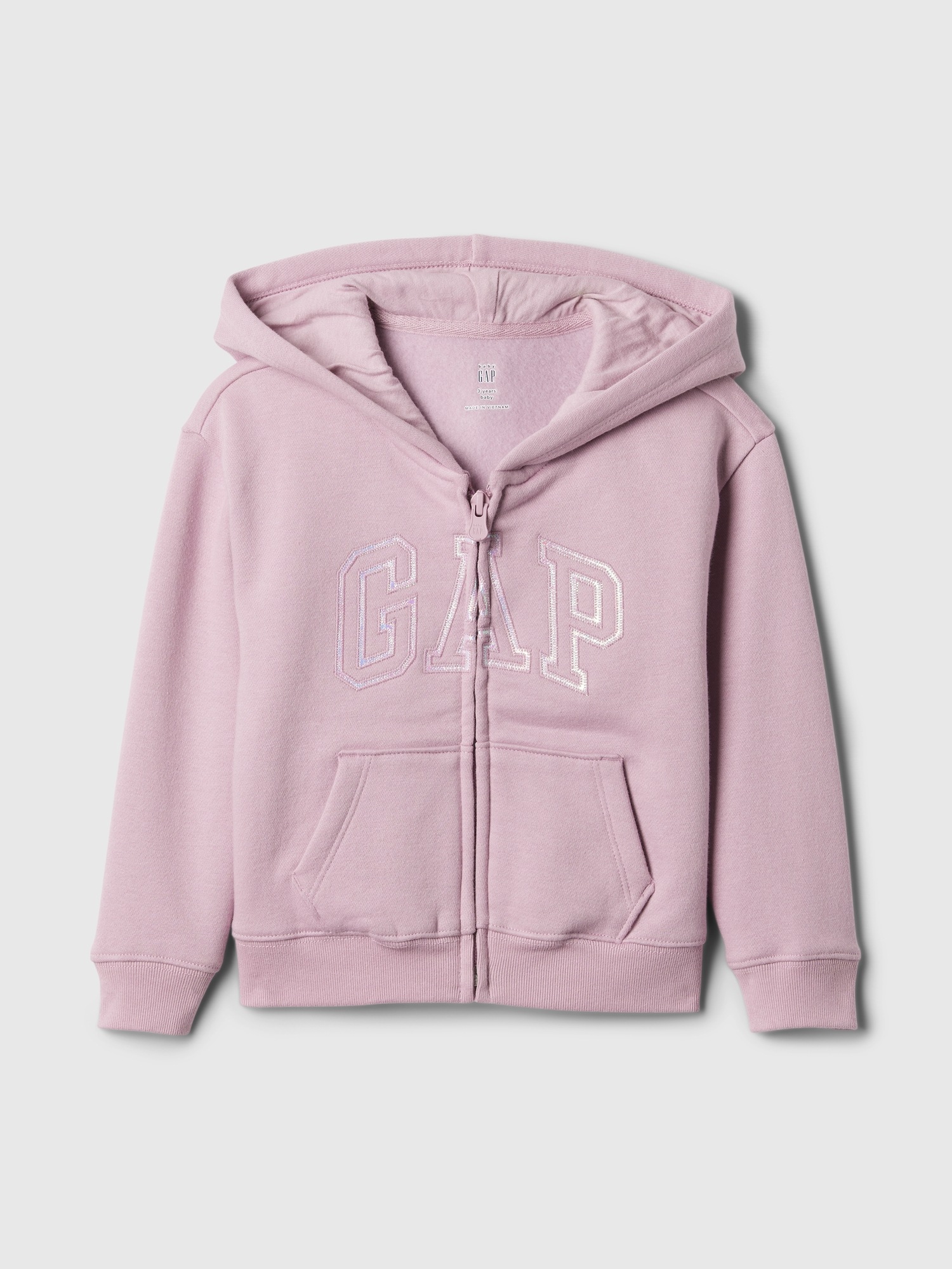 Gap Baby Logo Zip Hoodie In Lavender Mist