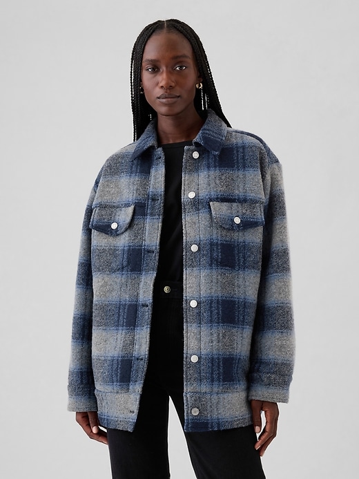 Image number 1 showing, Wool Relaxed Shirt Jacket