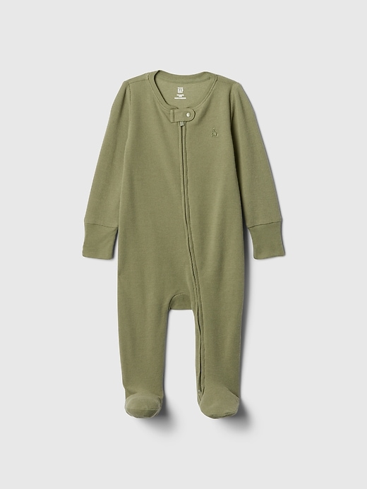 1 of 8 showing, with the color walden green of product Baby First Favorites Waffle One-Piece