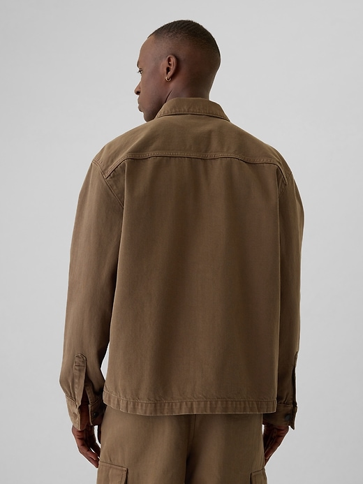 2 of 8 showing, with the color Mud of product Denim Overshirt