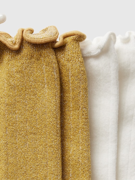 2 of 8 showing, with the color gold sparkle and new off white of product Ruffle Crew Socks (2-Pack)