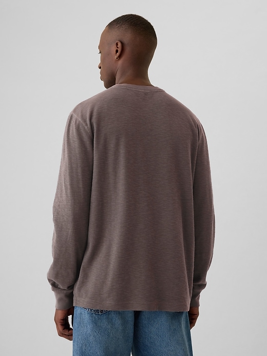 2 of 8 showing, with the color TERRA BROWN of product Waffle Henley T-Shirt