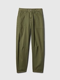 Mid Rise Twill Barrel Pants