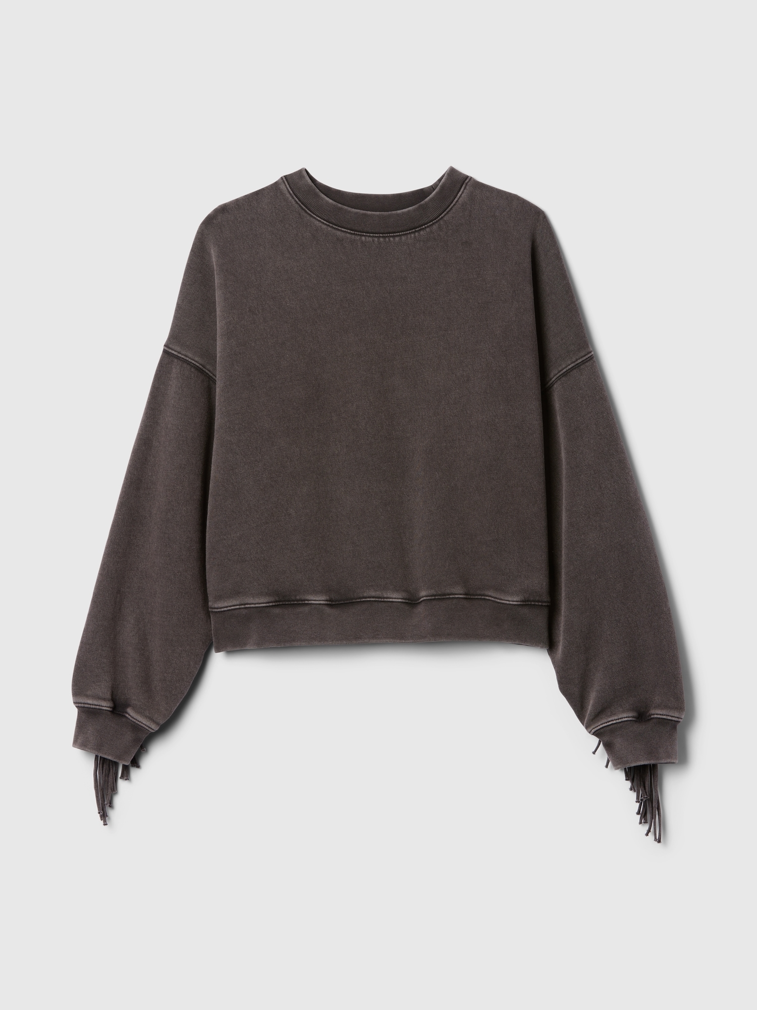 Vintage Soft Wedge Crewneck Fringe Sweatshirt Gap