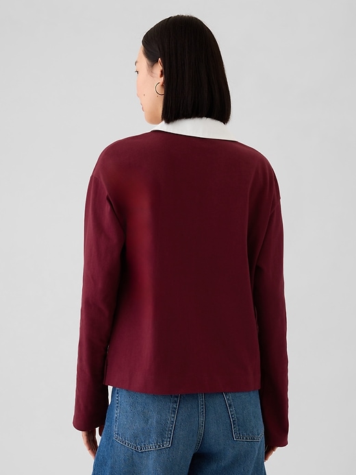 2 of 8 showing, with the color red delicious of product Cropped Rugby Polo Shirt