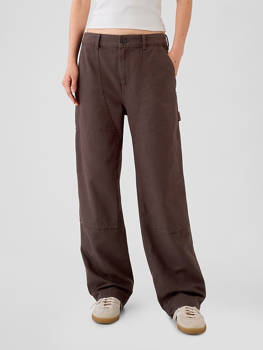 2 of 8 showing, with the color terra brown of product High Rise Double-Knee Carpenter Pants