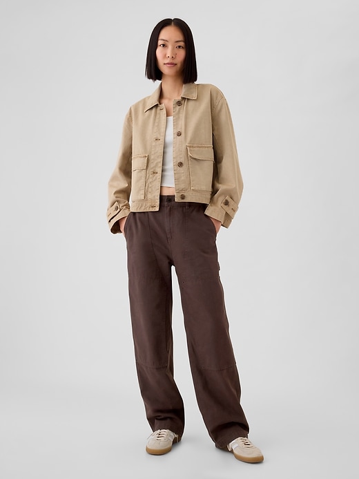 1 of 8 showing, with the color terra brown of product High Rise Double-Knee Carpenter Pants