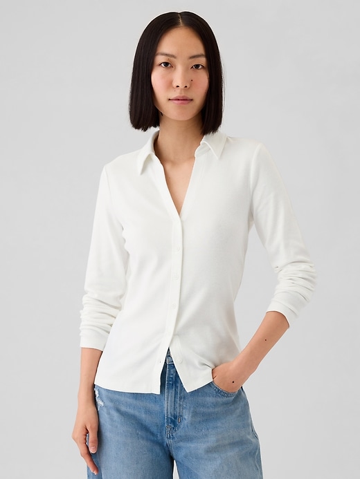 1 of 8 showing, with the color New off white of product Modern Button-Down Shirt