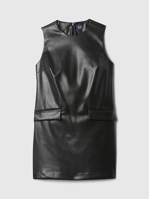 Vegan Leather Mini Shift Dress | Gap