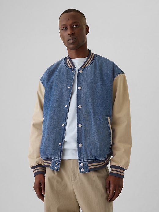 argue baseball denim wide shirt jacket ジャケット・アウター