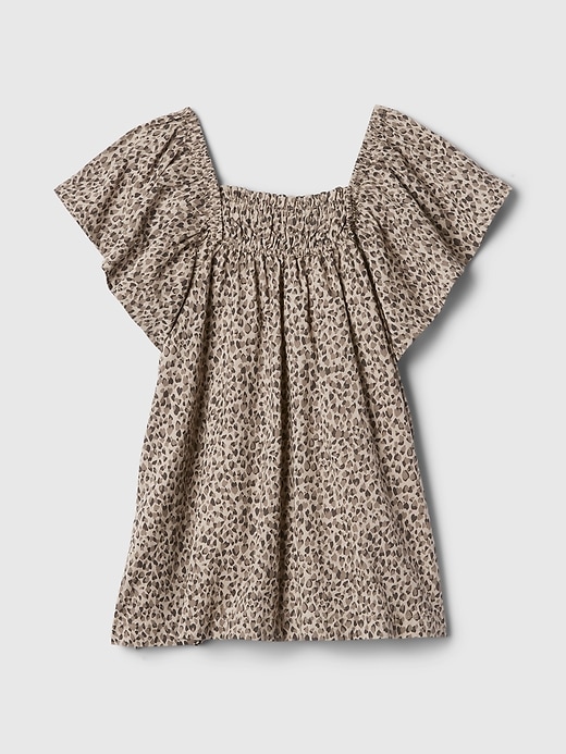 1 of 8 showing, with the color quail brown of product Baby & Toddler Smocked Flutter Dress